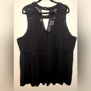 Pre-Loved Torrid Tank Style Peplum Top Size 4 Black Super Soft Knit